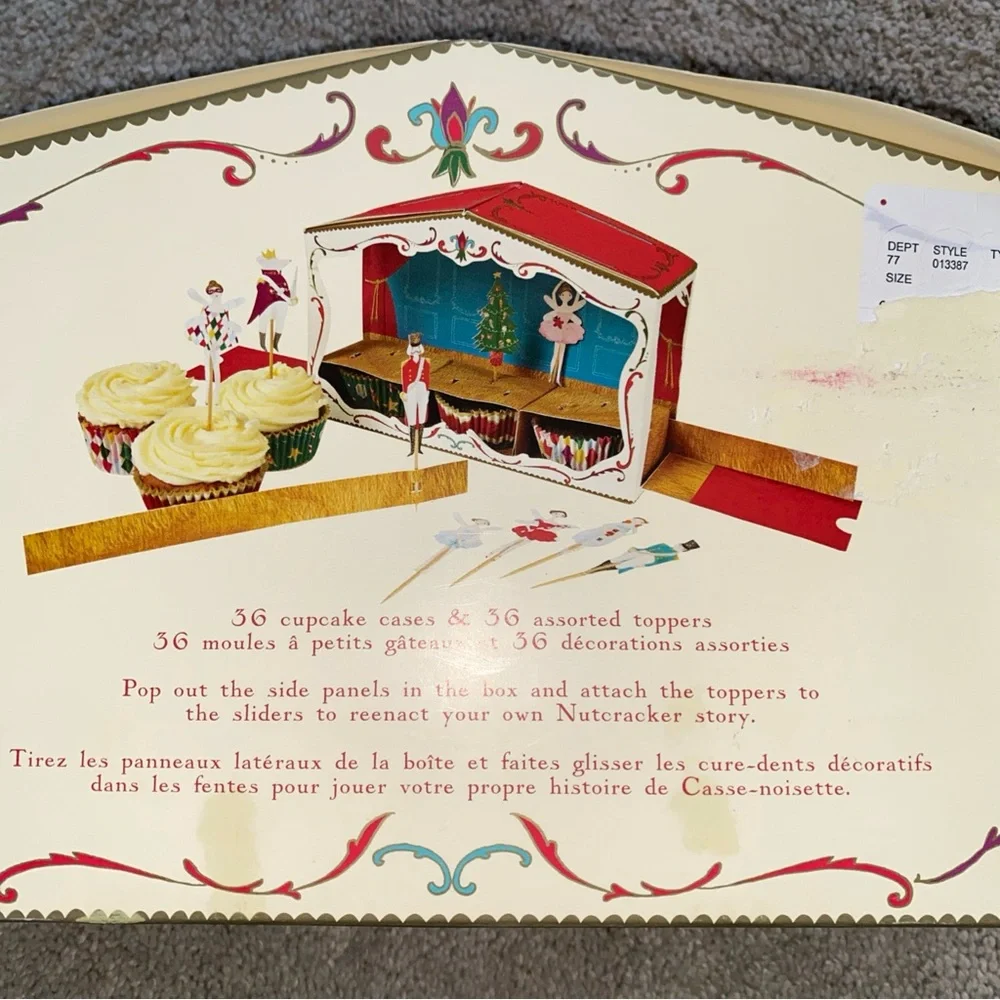 Meri Meri Nutcracker Ballet Christmas Cupcake Liners & Topper‎ Picks Kit